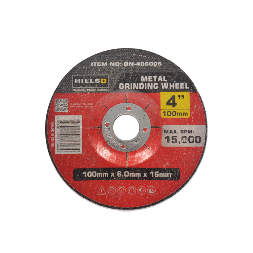 Hills Metal Grinding Wheel Black 4in 100mm