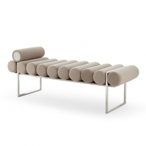 Nobizzi Vedas Long Ottoman Gray/Chrome