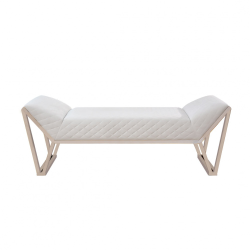 Nobizzi Atlas Long Ottoman White/Chrome