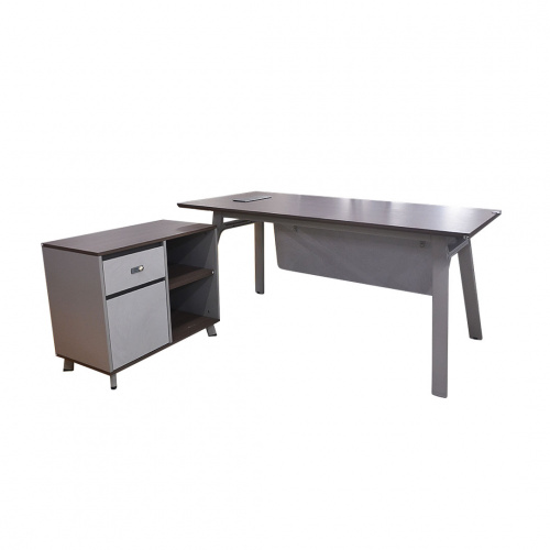 Heim Sofia Office Table with Drawer Walnut/Grey