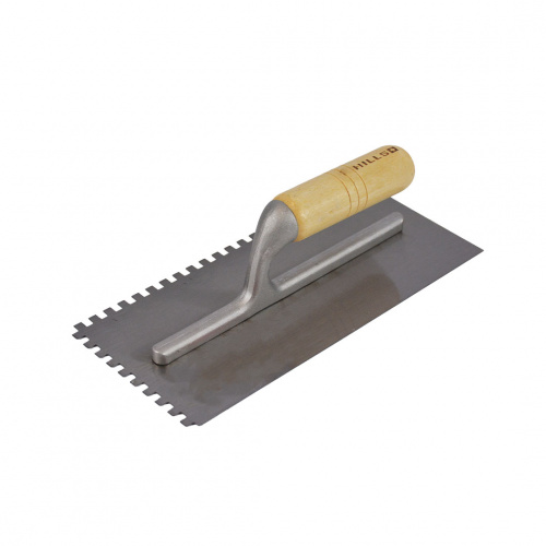 Hills Craftedge Wood Handle Notched Trowel 6x120x280mm