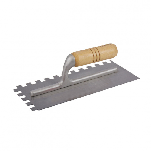Hills Craftedge Wood Handle Notched Trowel 12x120x280mm