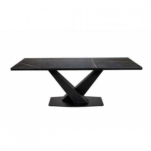 Heim St. Laurent 6 Seater Sintered Stone Rectangular Dining Table Black 90x180cm