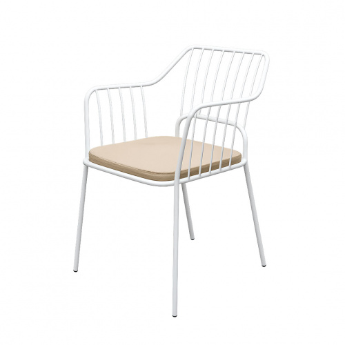Heim Arbel Metal Dining Armchair White 56x55x79.5cm