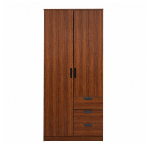 Heim Nary 2-Door Wardrobe with Drawer Walnut 80x50x185cm