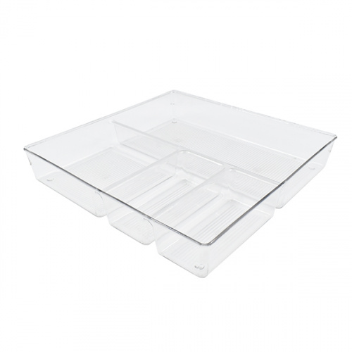Home Basics Plastic Tray Organizer Clear 30.6x30.6x5.6cm