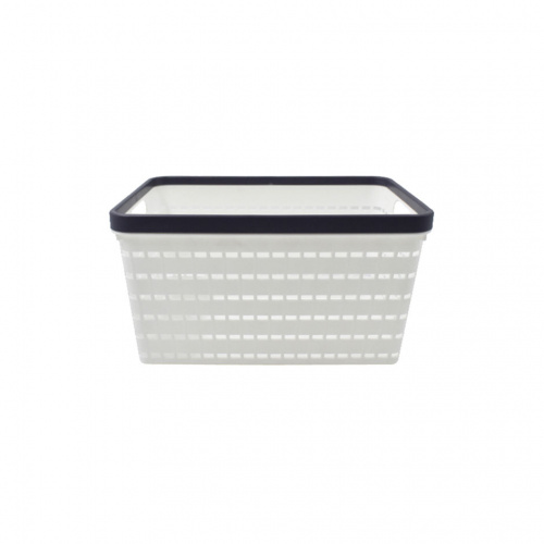 Home Basics Small Plastic Basket Organizer White 30x20.5x23cm