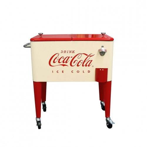 Leigh Country Retro Coca Cola Wheeled Cooler Cream/Red