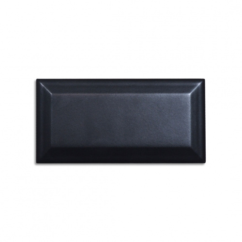 Cva Subway 15 Plain Ceramica Vilar 7.5x15cm Negro Bisel Mate