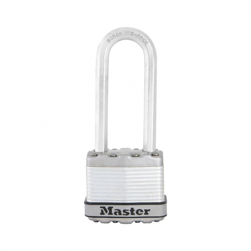 Master Excell Wide Laminated Steel Padlock Silver