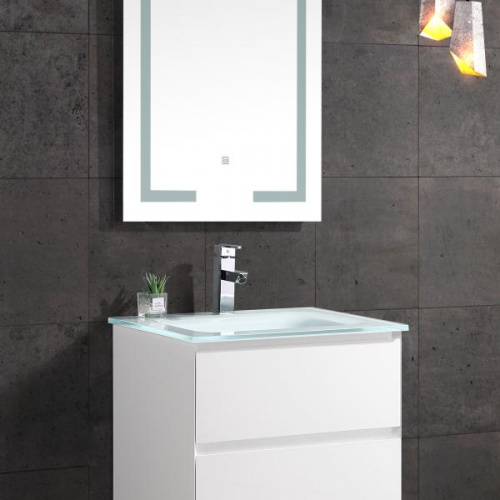 Pozzi Pvc Glass Basin Series Vanity Wall Hung Cabinet
