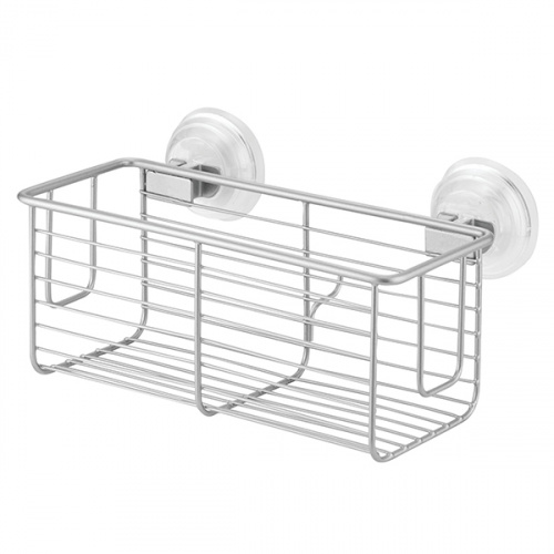 Interdesign Classico Suction Basket Silver