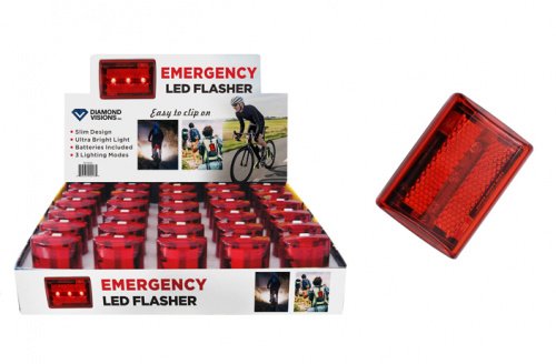 Diamond Vision Bicycle Square Emergency Flasher Red