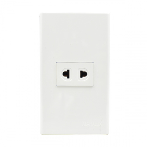 Alphalux 1 gang Universal Outlet with Plate 16a