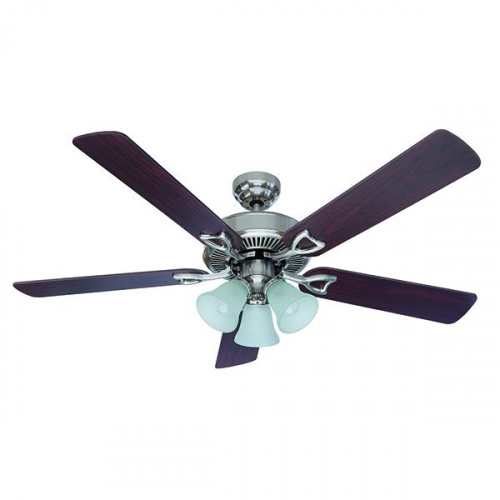 Kaze 52in Kensei Brushed Chrome Ceiling Fan with Light