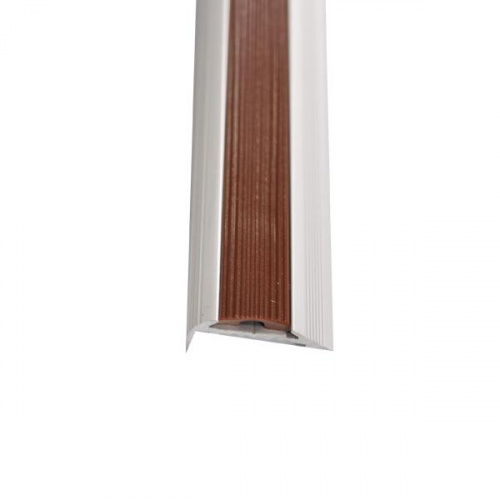 P.Tech Stair Nosing Aluminum Silver/Brown Matte 1.5m