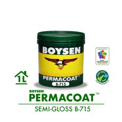 Boysen 715 1L White Permacoat Semi-Gloss Latex