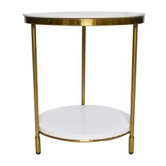 Nobizzi Modern Marble And Gold Side Table