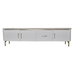 Nobizzi Modern Marble And Gold Entertainment Table