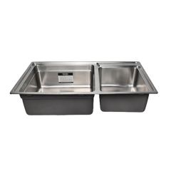 Hamden Double Uneven Bowl With Waste Basket 