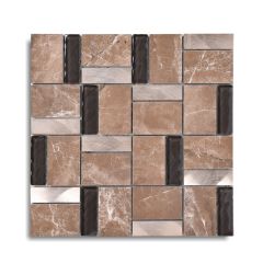 Picasso Sargon Glass Mixed Aluminum Mosaic Tiles