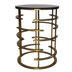 Nobizzi Modern Gold Mettalic Side Table