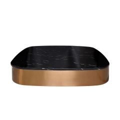 Nobizzi Modern Style Black Glass Top Coffee Table