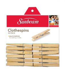 Sunbeam Wooden Clothes Pin 50-Piece Wooden Clothes Pin