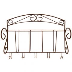 Home Basics Scroll Collection Letter Rack W/ Key Hook